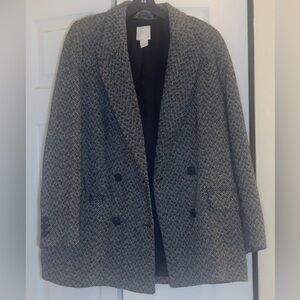 H&M Black and White Pea Coat
